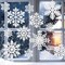 48-Piece Glitter Snowflake Ornaments – 4 White Christmas Hanging Decorations for Tree, Crafting, and Wedding Decor